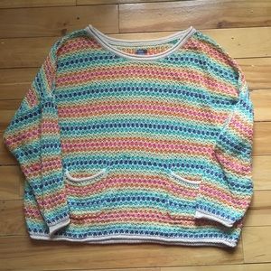 aerie slouchy rainbow sweater